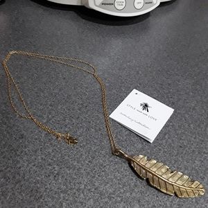 NWT NOONDAY BRASS LEAF PENDANT